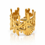 Gold Starfish & Coral Statement Ring – Nerissa