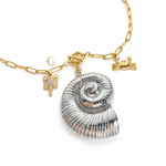 NERIDA – Silver Shell & Golden Sea Creatures Necklace