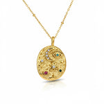 Elara – Celestial Moon & Evil Eye Medallion Necklace from Moonlight Collection.