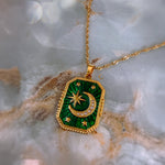 Celestial Moon Pendant Necklace -Wandara