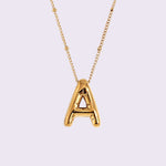 3D Balloon Letter Necklace, Gold and Silver Color.