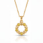 Solara – Heart and Crystal Pendant Necklace, Fire Collection.