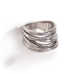 Close-up of the silver Branch Ring on a white background, showing the organic flowing lines in full detail.