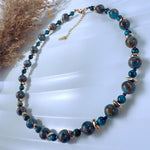 Earthy Aqua and Turquoise Beaded Choker Necklace