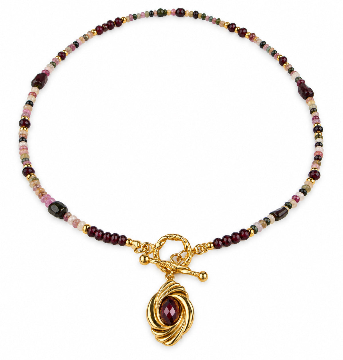 Vespera — Smoky Amethyst & Tourmaline Gemstone Necklace