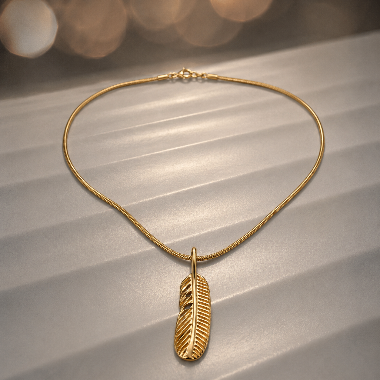 Moon, Feather & Crystal Layered Necklace Set- Elaria