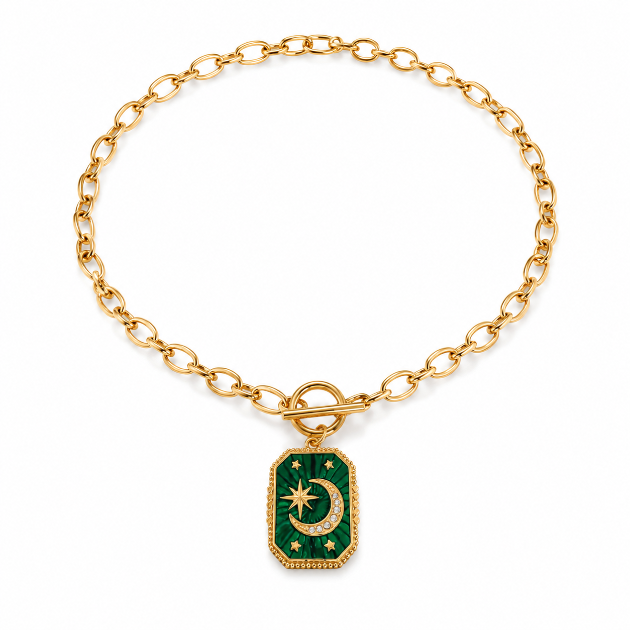Celestial Moon Pendant Necklace -Wandara