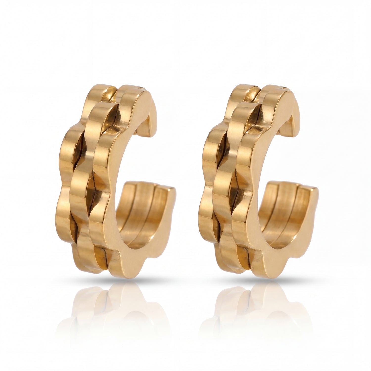 Gold Statement Floral Earrings