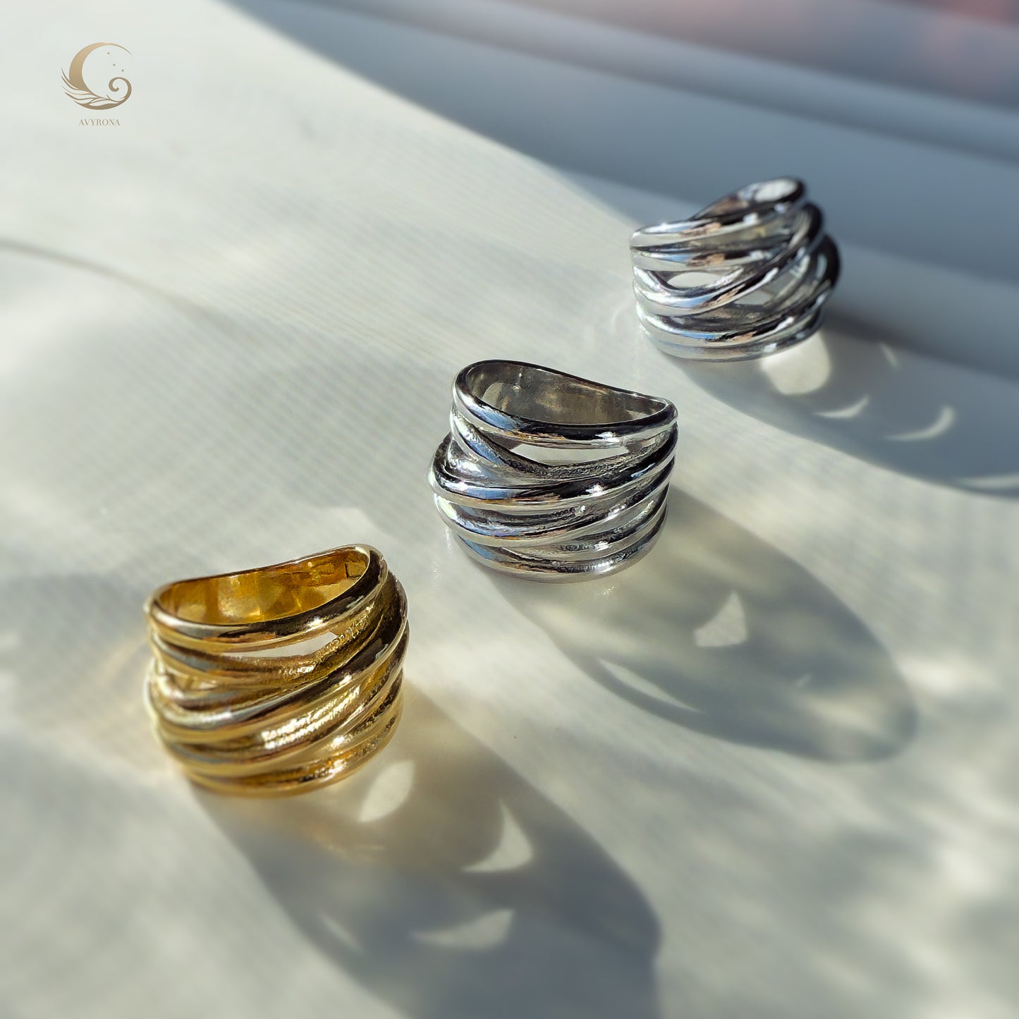 Branch – The Essence of Earth’s Strength Ring Silver and Gold.