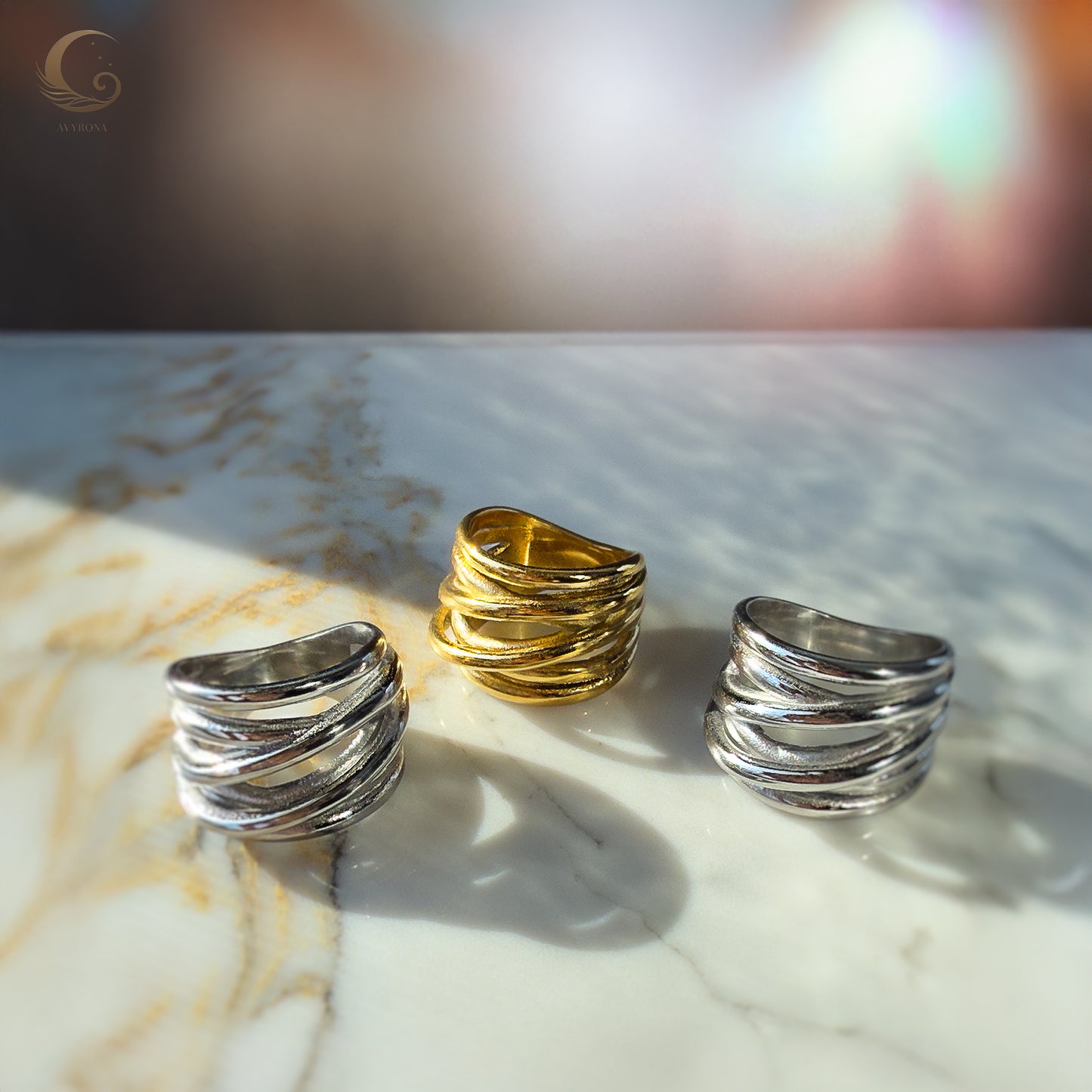 Branch – The Essence of Earth’s Strength Ring Silver and Gold.