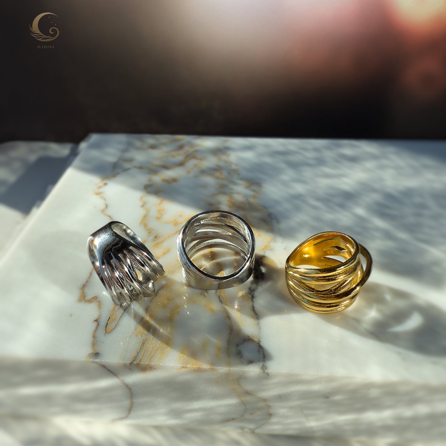 Branch – The Essence of Earth’s Strength Ring Silver and Gold.