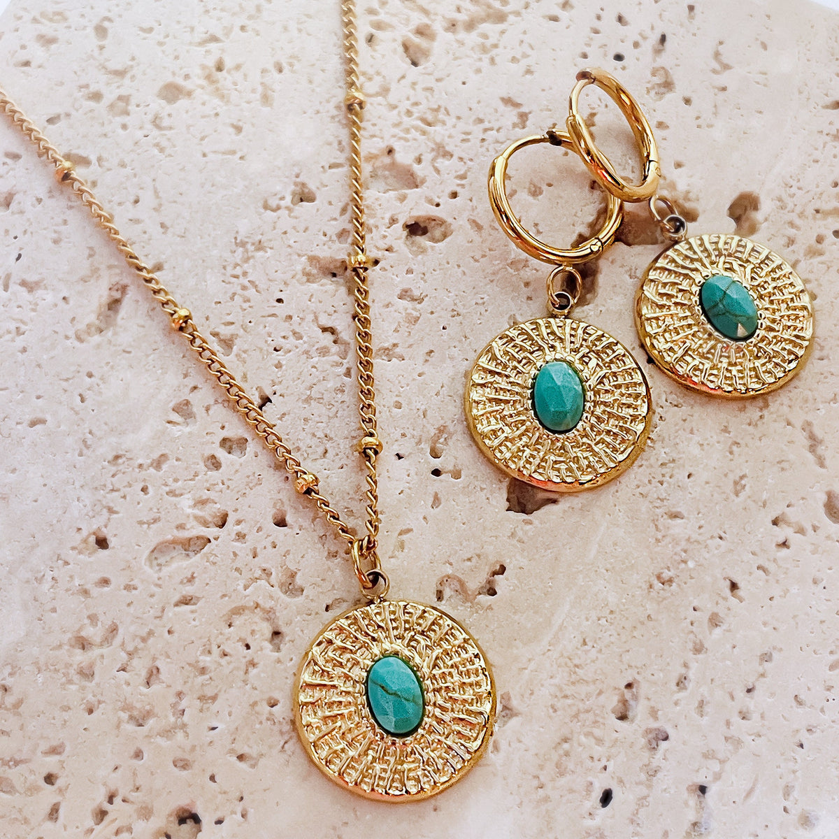 Turquoise Necklace and Earrings Set