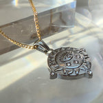 Celestial Eye Amulet Necklace with Silver Sun