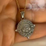 Celestial Eye Amulet Necklace with Silver Sun