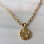 Moonlight Glow Crescent Moon Necklace with Crystals