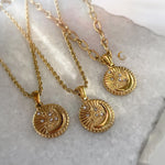 Moonlight Glow Crescent Moon Necklace with Crystals