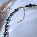 Earthy Aqua and Turquoise Beaded Choker Necklace