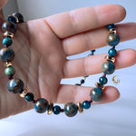 Earthy Aqua and Turquoise Beaded Choker Necklace