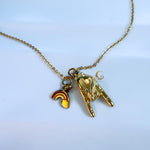I Love You Sign Language and Rainbow Charm Necklace