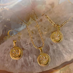 Moonlight Glow Crescent Moon Necklace with Crystals