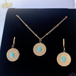 Turquoise Necklace and Earrings Set