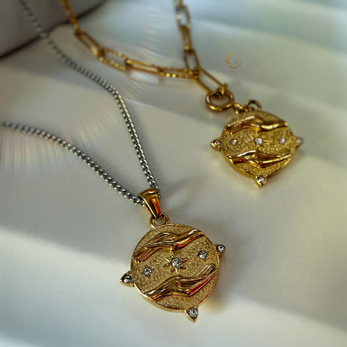 Tarot Sun and Stars Pendant Necklace