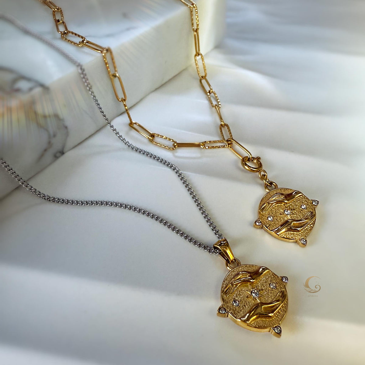 Tarot Sun and Stars Pendant Necklace