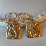 Abstract Gold Face Earrings