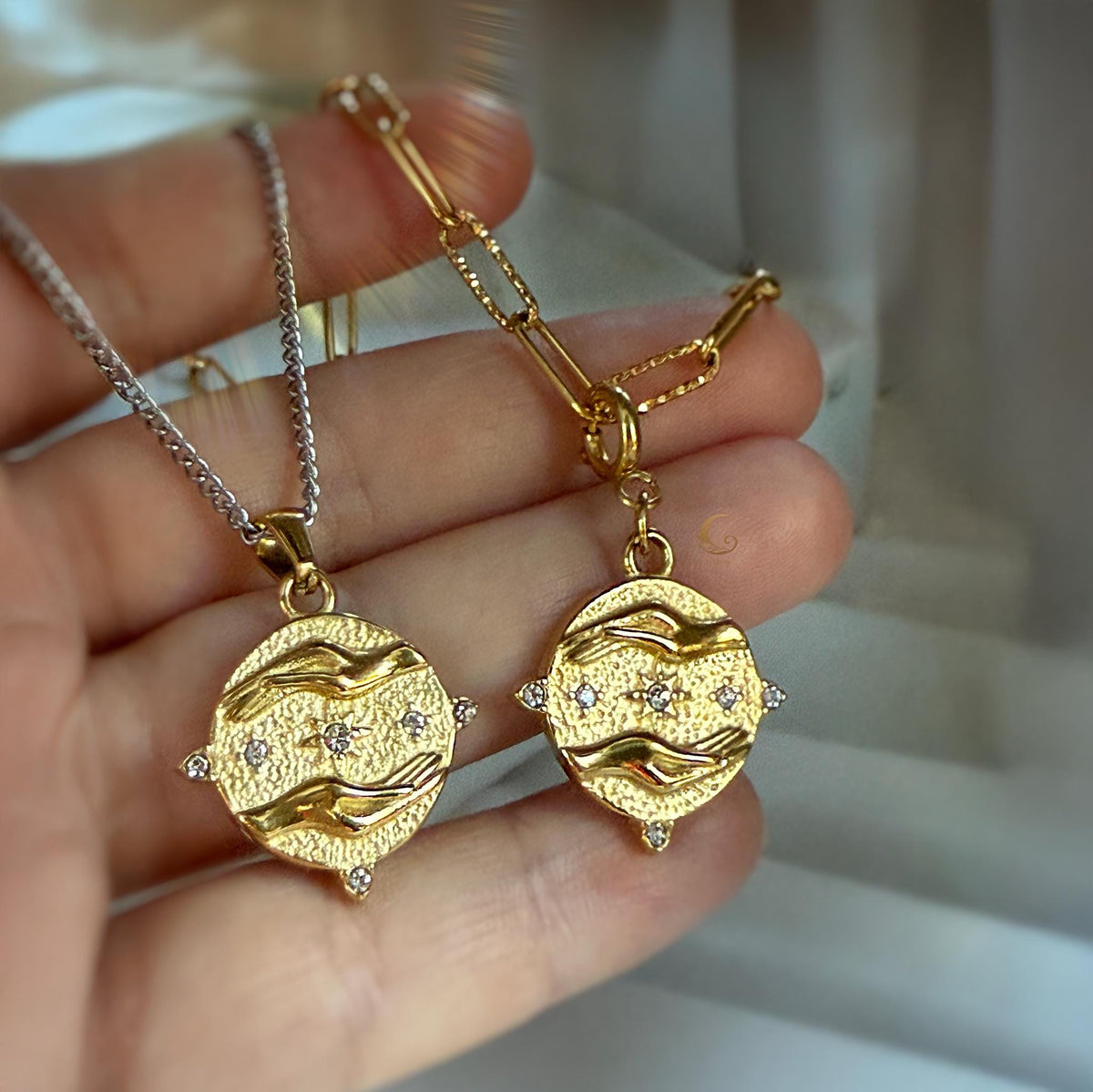 Tarot Sun and Stars Pendant Necklace
