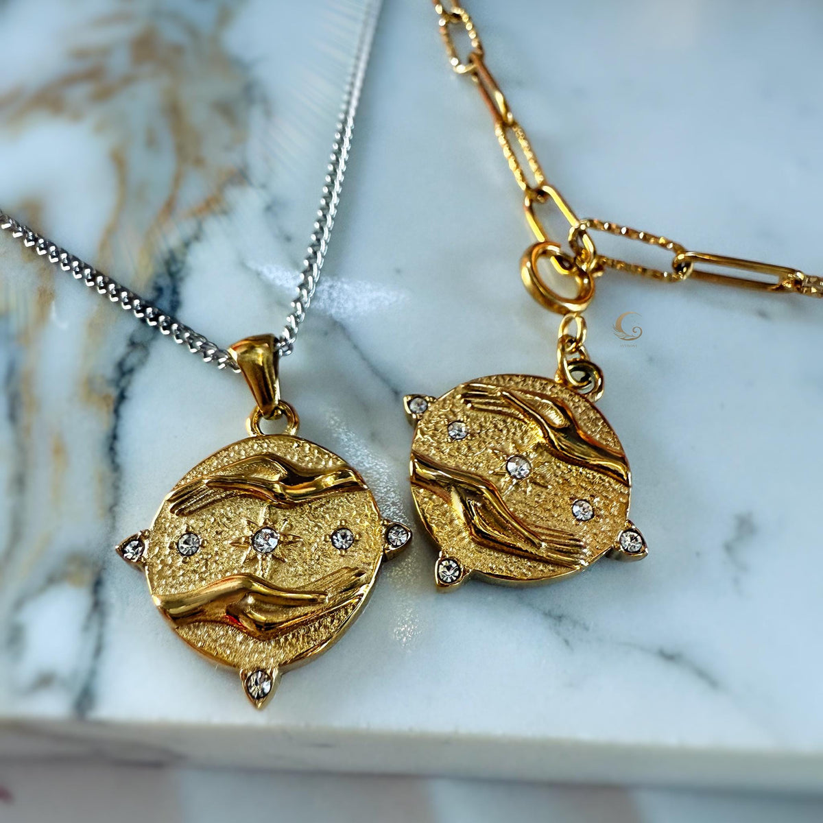 Tarot Sun and Stars Pendant Necklace
