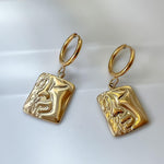 Abstract Gold Face Earrings