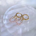 Pink Crystal Huggie Hoop Earrings