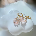 Pink Crystal Huggie Hoop Earrings