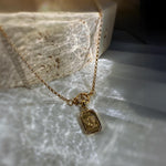 Gold Angel Medallion Necklace with Toggle Clasp