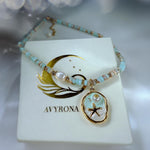 Beaded Choker Necklace with Gold Starfish Pendant