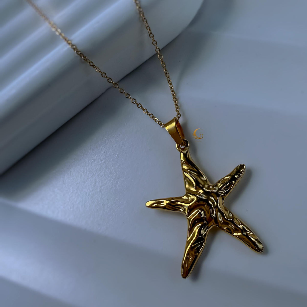 Gold Starfish Pendant Necklace