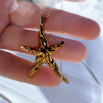 Gold Starfish Pendant Necklace
