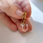 Pink Crystal Huggie Hoop Earrings