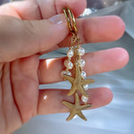 Starfish and Pearl Mismatched Hoop Earrings