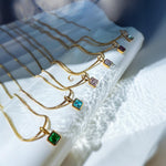 Personalized Birthstone Necklace on Snake Chain