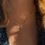 Personalized Birthstone Necklace on Snake Chain
