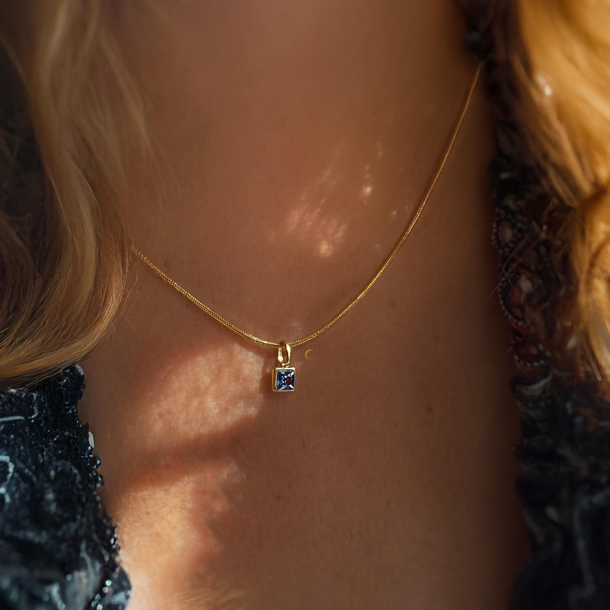 Personalized Birthstone Necklace on Snake Chain