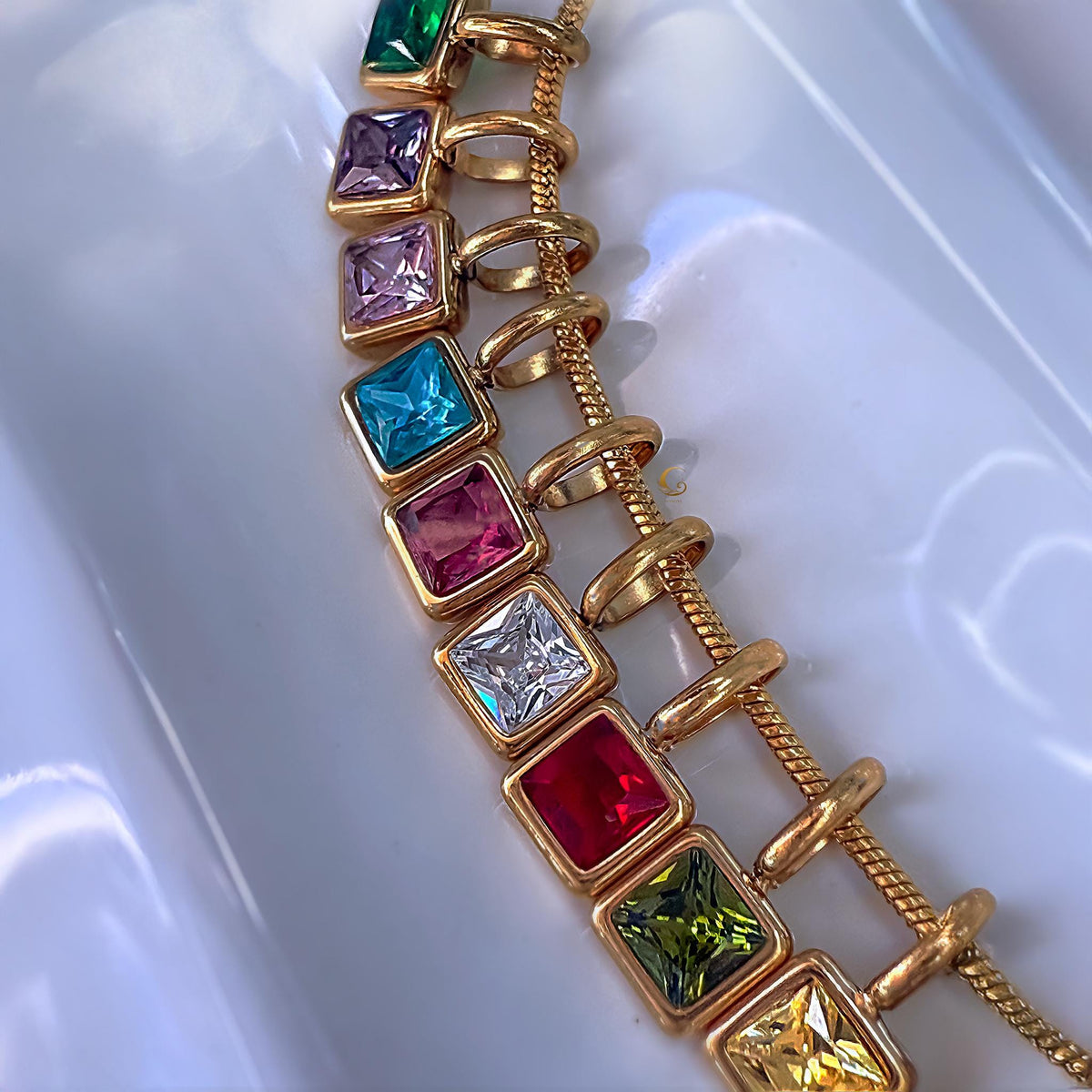 Personalized Birthstone Necklace on Snake Chain