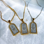 Gold and Silver Sacred Heart Sunburst Necklace