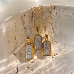 Gold and Silver Sacred Heart Sunburst Necklace