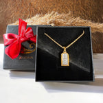 Gold and Silver Sacred Heart Sunburst Necklace