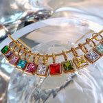Personalized Birthstone Necklace on Snake Chain