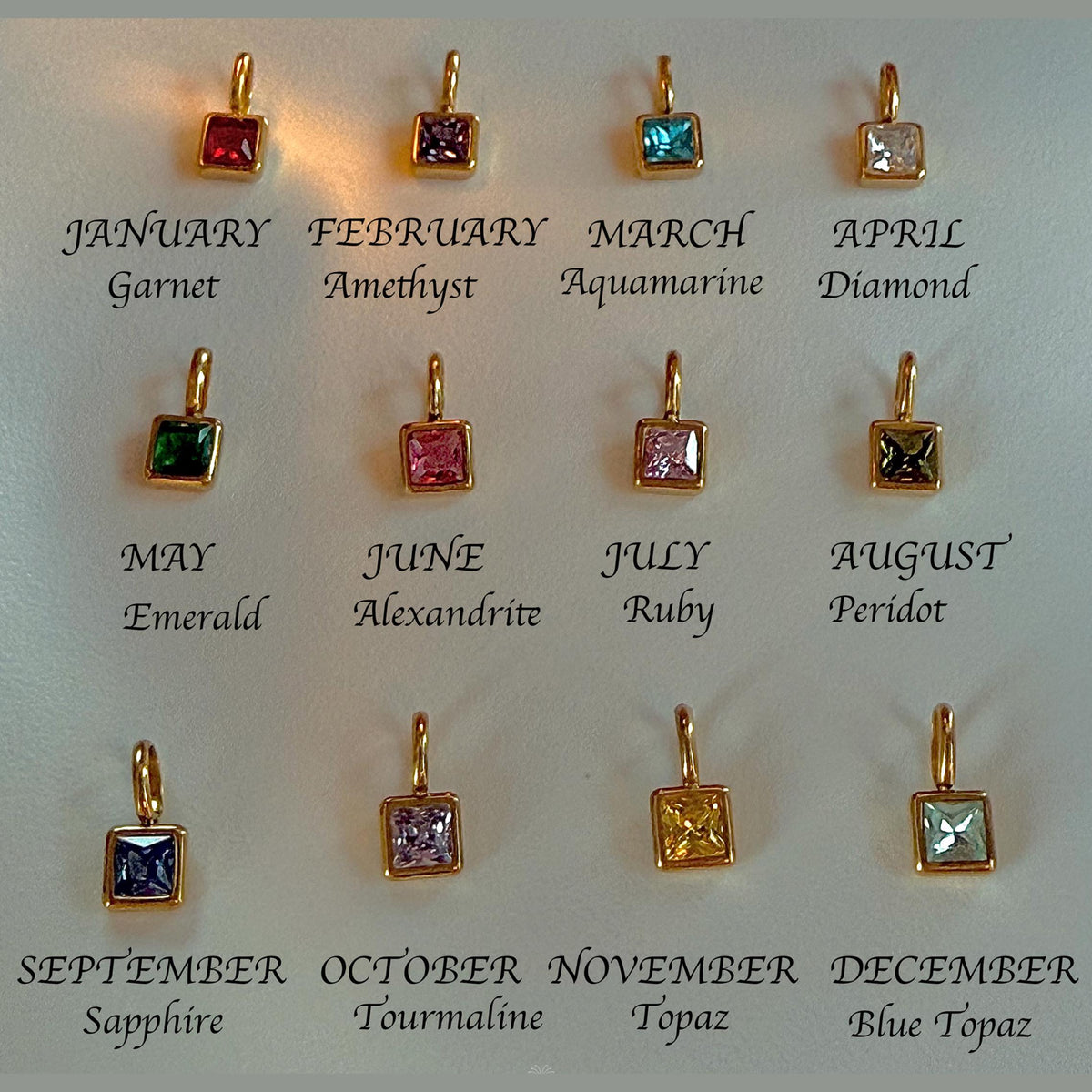 Personalized Birthstone Necklace on Snake Chain