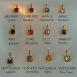 Personalized Birthstone Necklace on Snake Chain