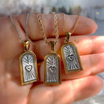 Gold and Silver Sacred Heart Sunburst Necklace